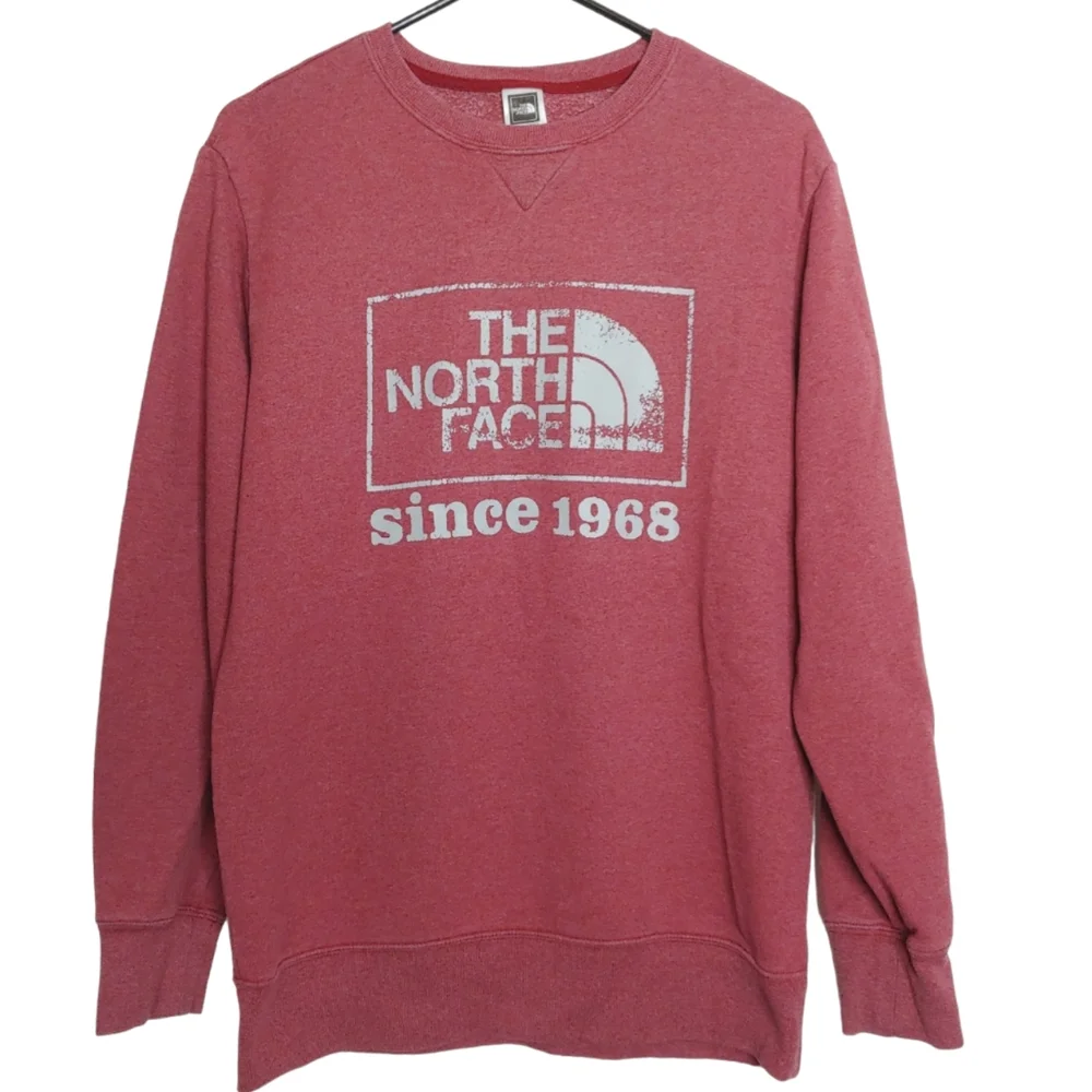 The North Face Men's Light Red Pullover Faded Crew Neck Sweatshirt Size Small